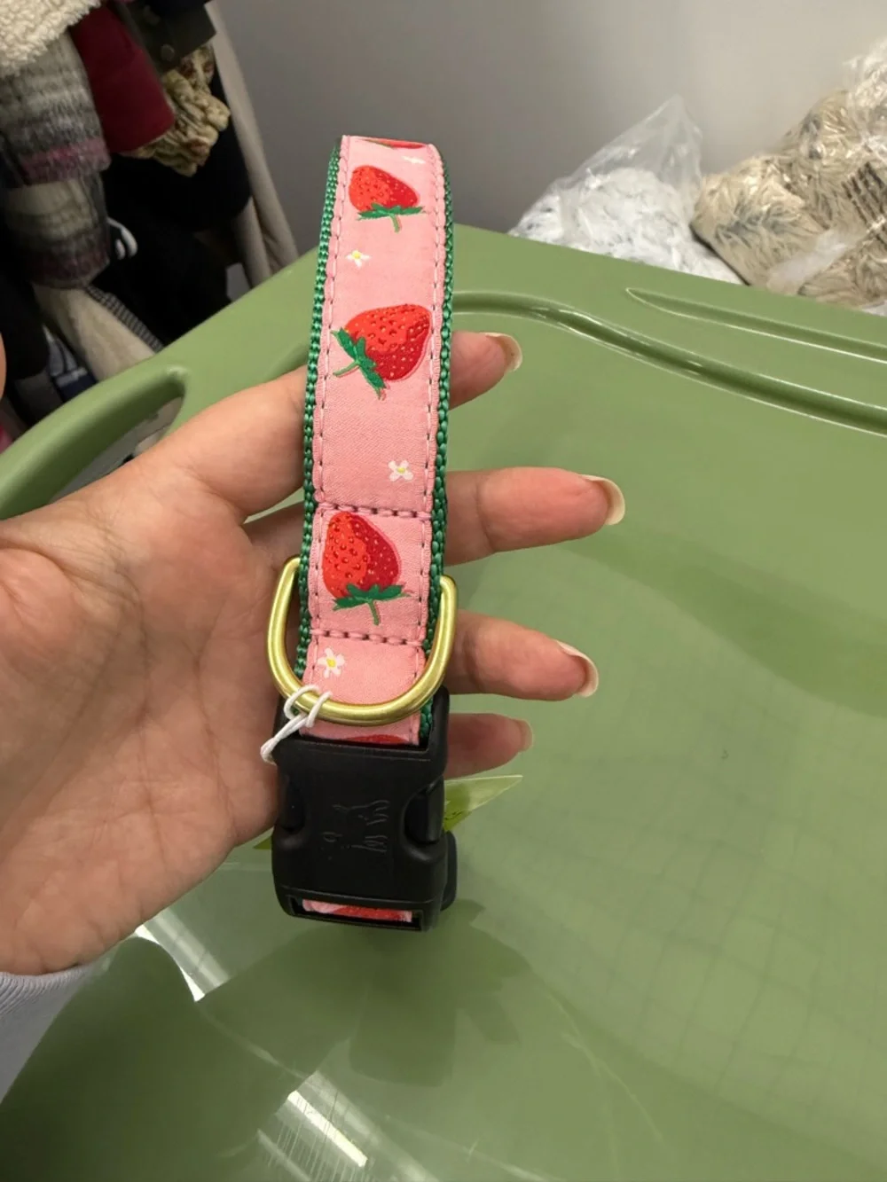 Up Country Strawberry Print Dog Collar
